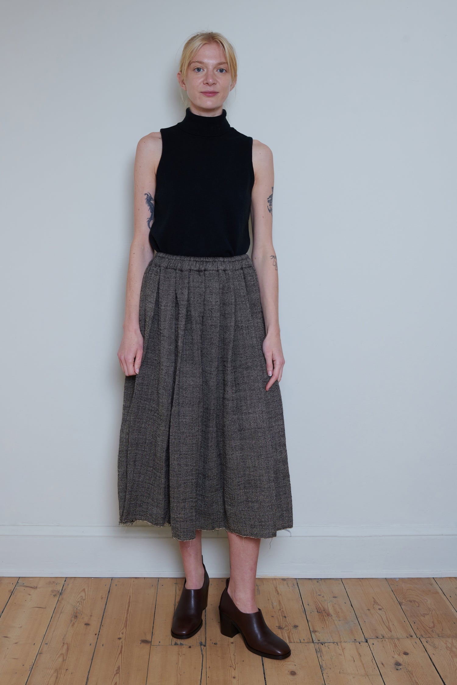 Runaway Bicycle | Herringbone Wool Skirt