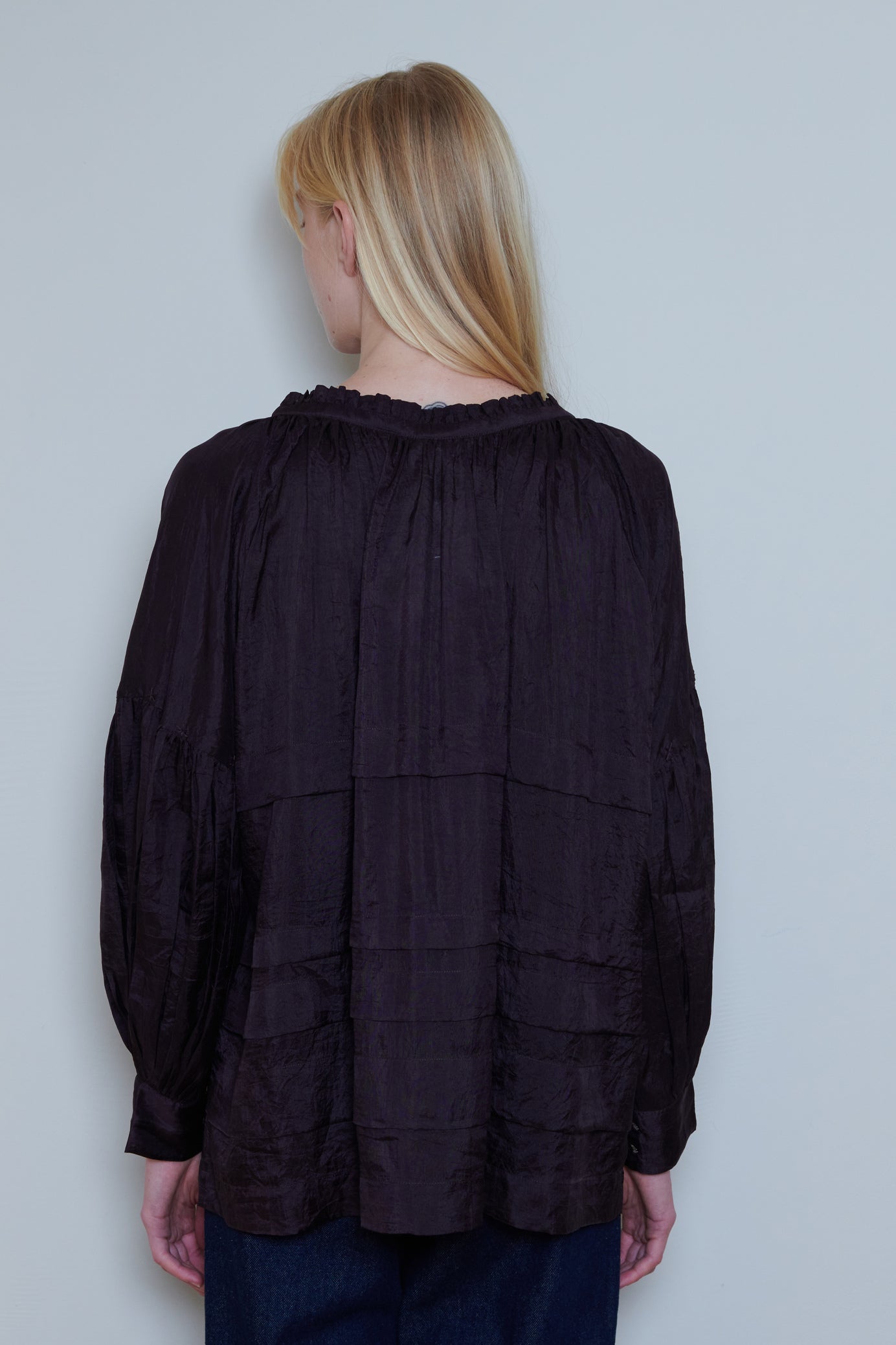 Runaway Bicycle | Tiered Silk Top - Wine