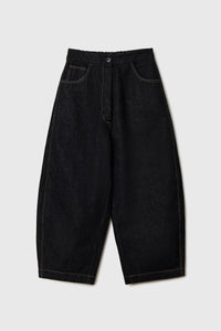 Cordera | Curved Denim Pants - Black