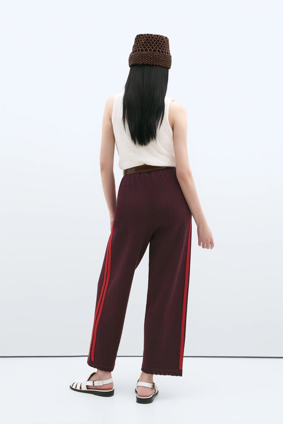 Cordera | Merino Pointelle Pants - Burgundy