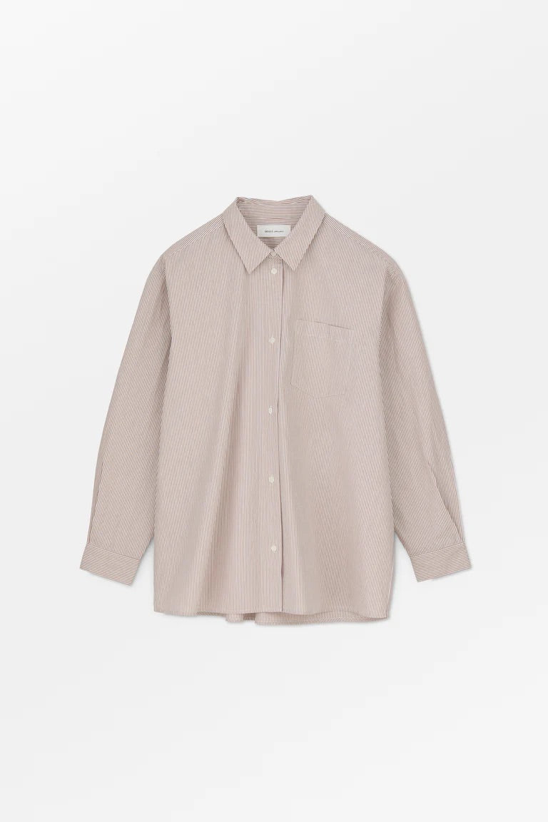 Skall | Edgar Shirt - Warm Beige/White Stripe