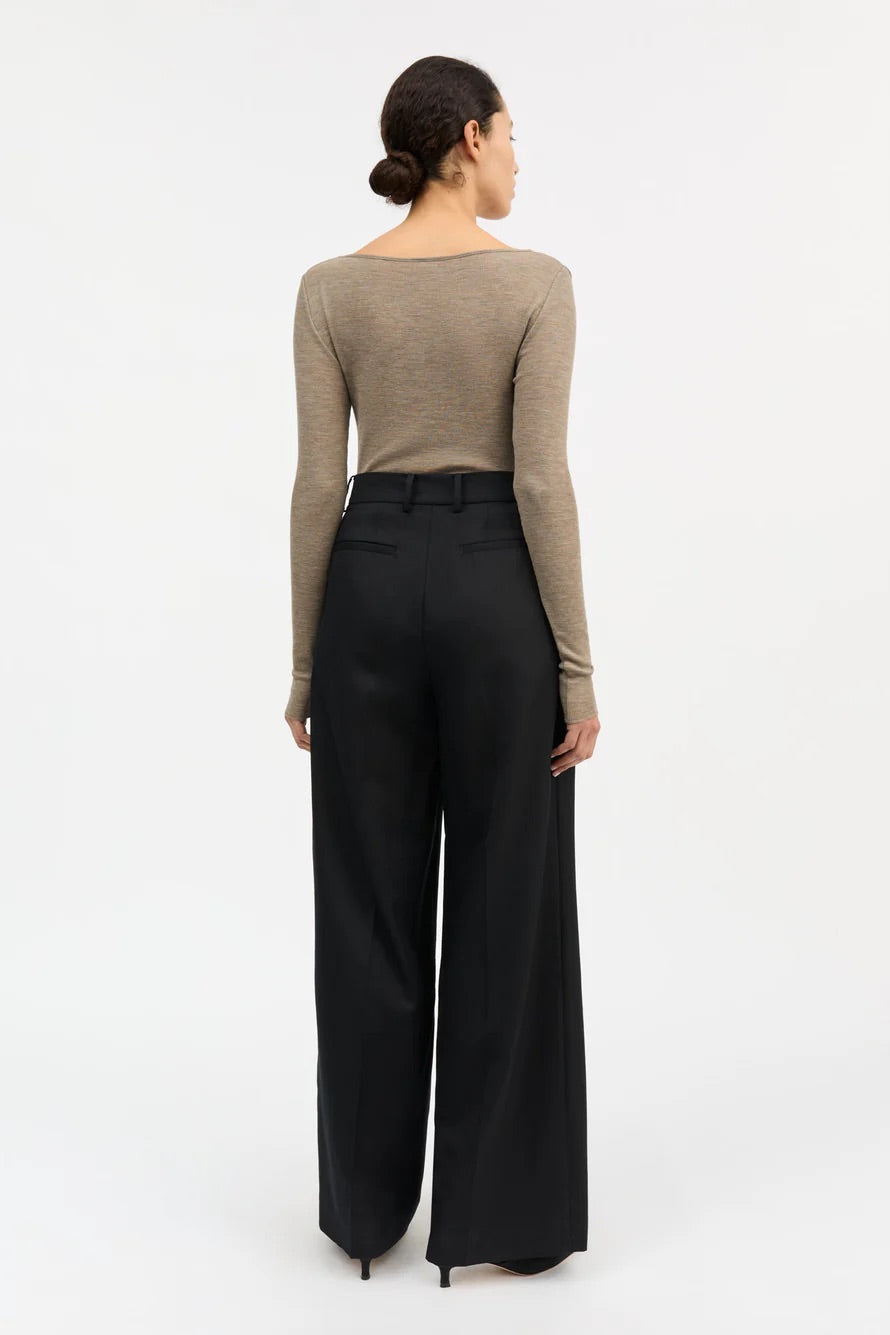 Skall | Amy Wide Neck Top - Brown