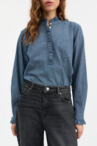 Skall | Lune Shirt - Blue/Cream mini check