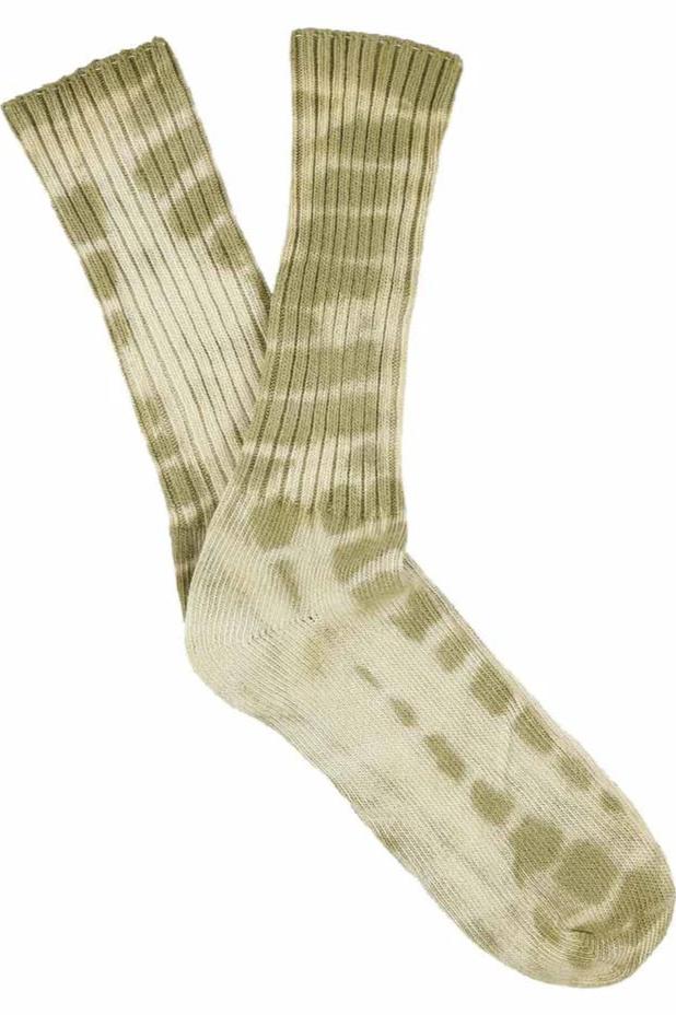 Escuyer | Tie Dye Socks - Ecru/Gold