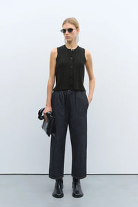Cordera | Merino Wool Ribbed Waistcoat - Black