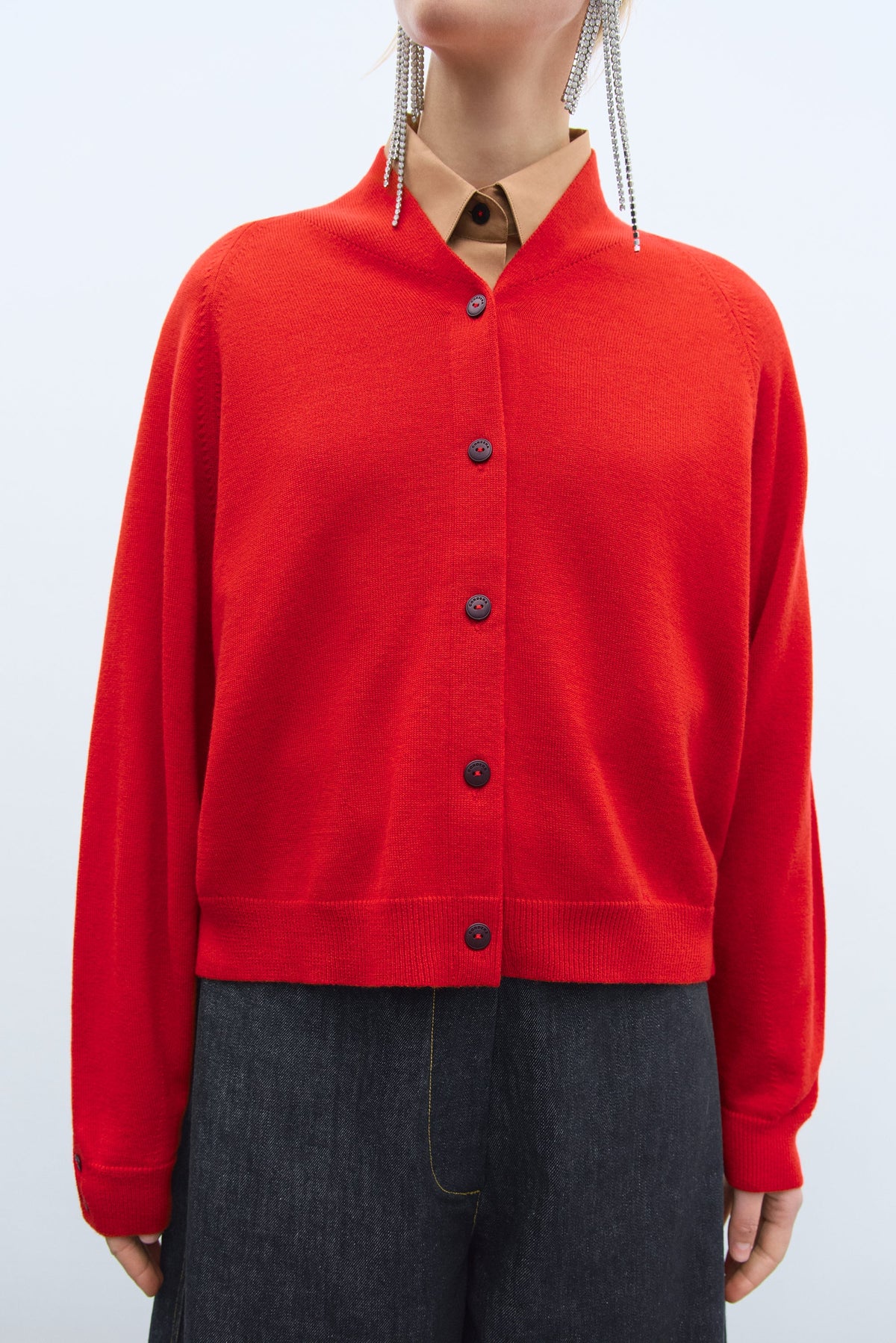 Cordera | Merino Wool Cardigan - Red