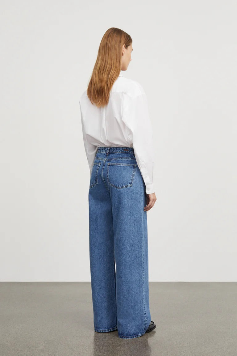 Skall | Willow Wide Jeans - Washed Mid Blue