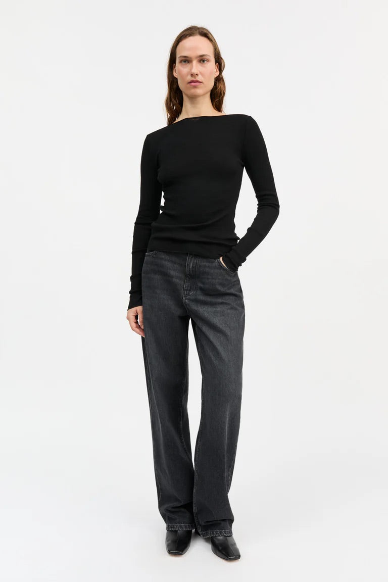 Skall | Amy Wide Neck Top - Black