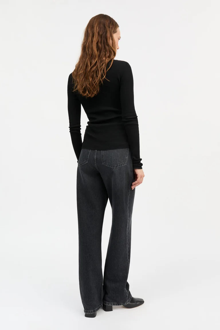 Skall | Amy Wide Neck Top - Black