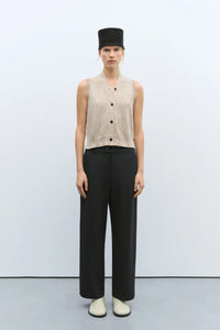 Cordera | Flecked Cotton Vest - Natural