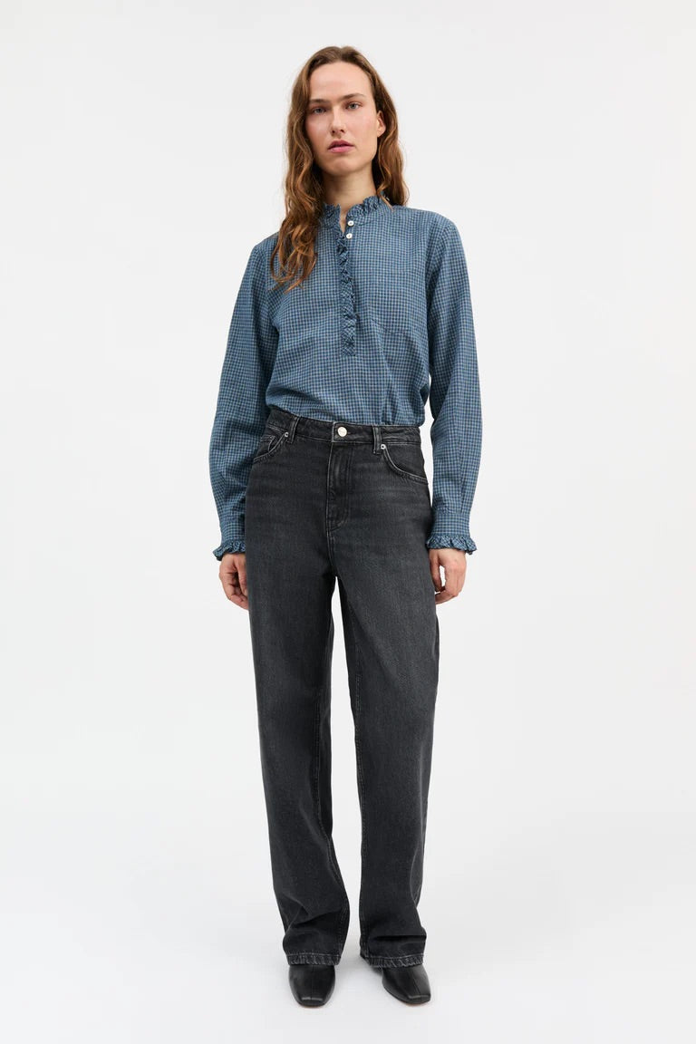 Skall | Lune Shirt - Blue/Cream mini check
