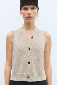 Cordera | Flecked Cotton Vest - Natural