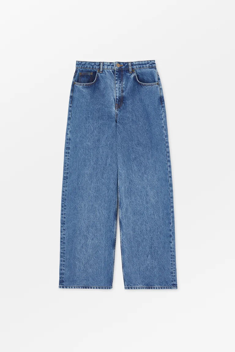 Skall | Willow Wide Jeans - Washed Mid Blue