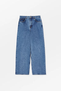 Skall | Willow Wide Jeans - Washed Mid Blue