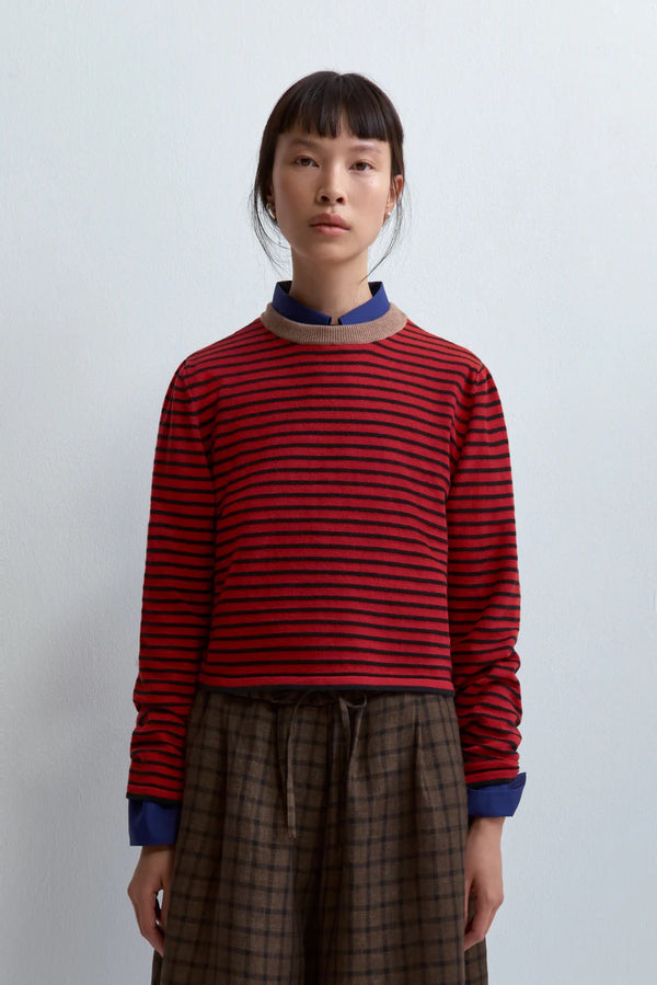 Cordera Merino Wool Red Striped T-Shirt