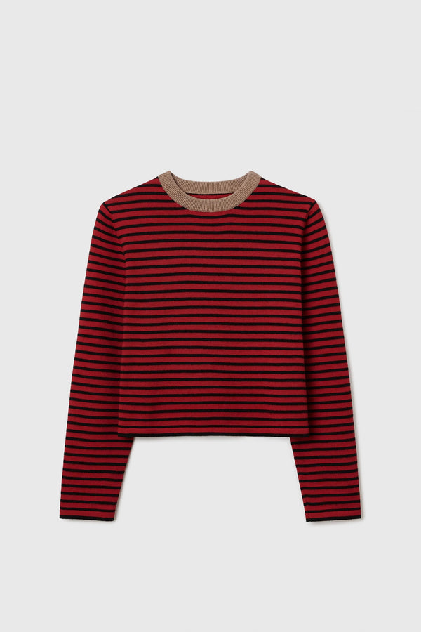 Cordera Merino Wool Red Striped T-Shirt