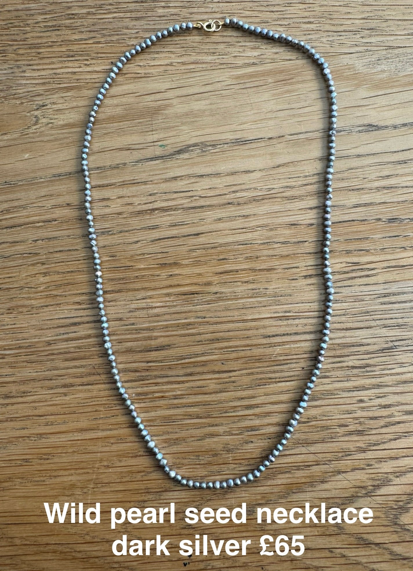 Wild Pearl seed necklace dark silver