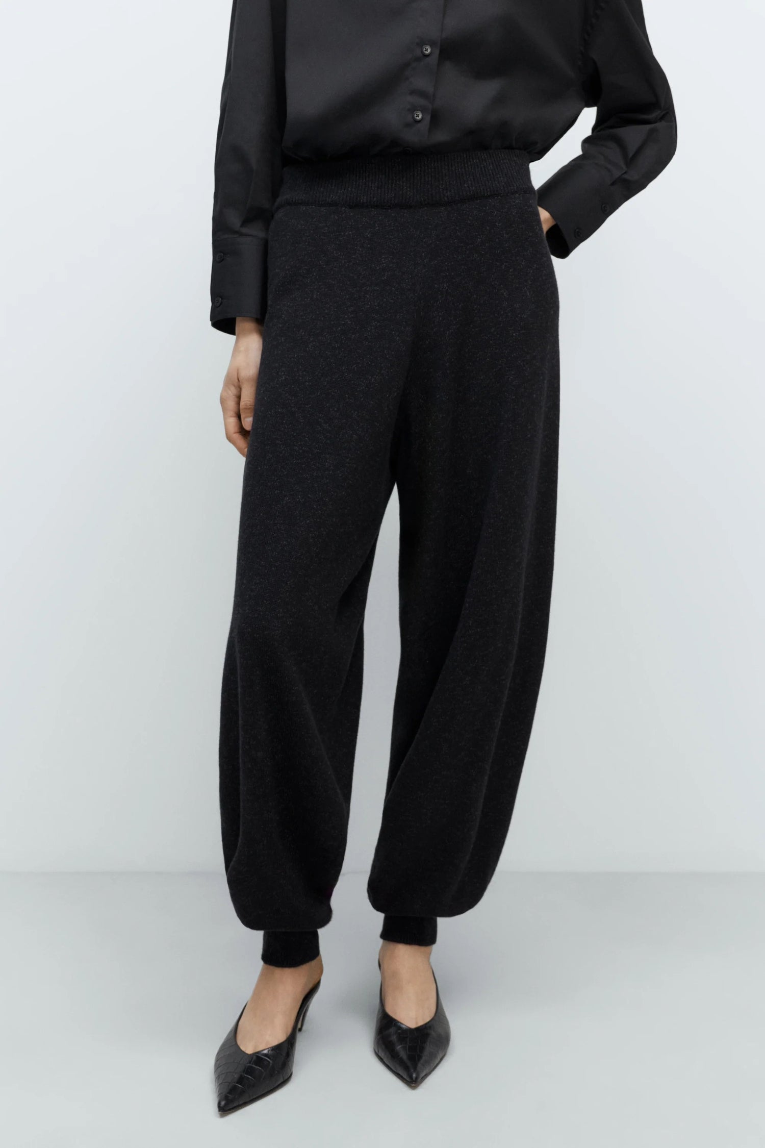 Cordera | Flecked Cotton Pants - Anthracite