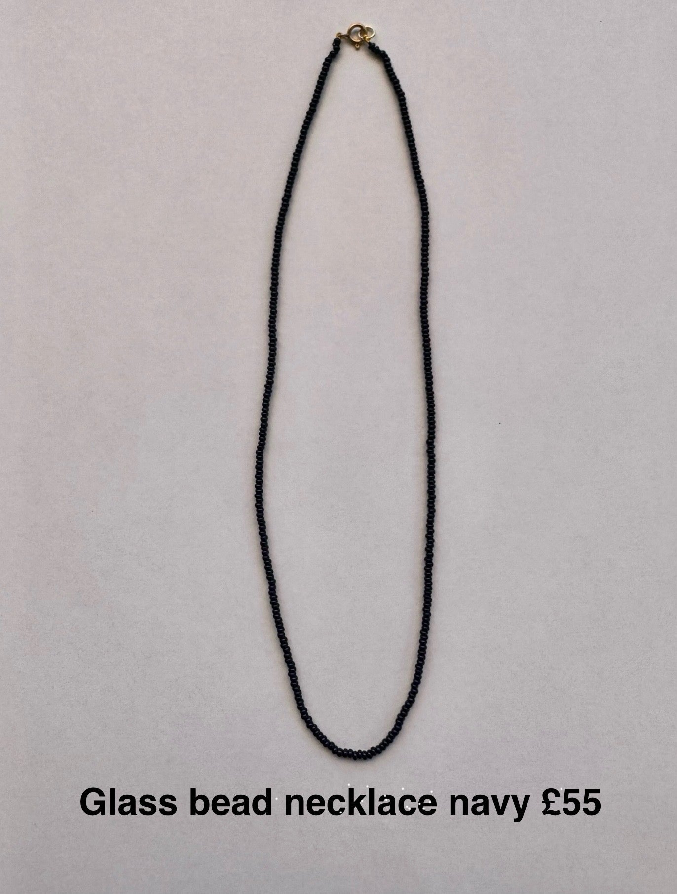 Glass bead necklace navy