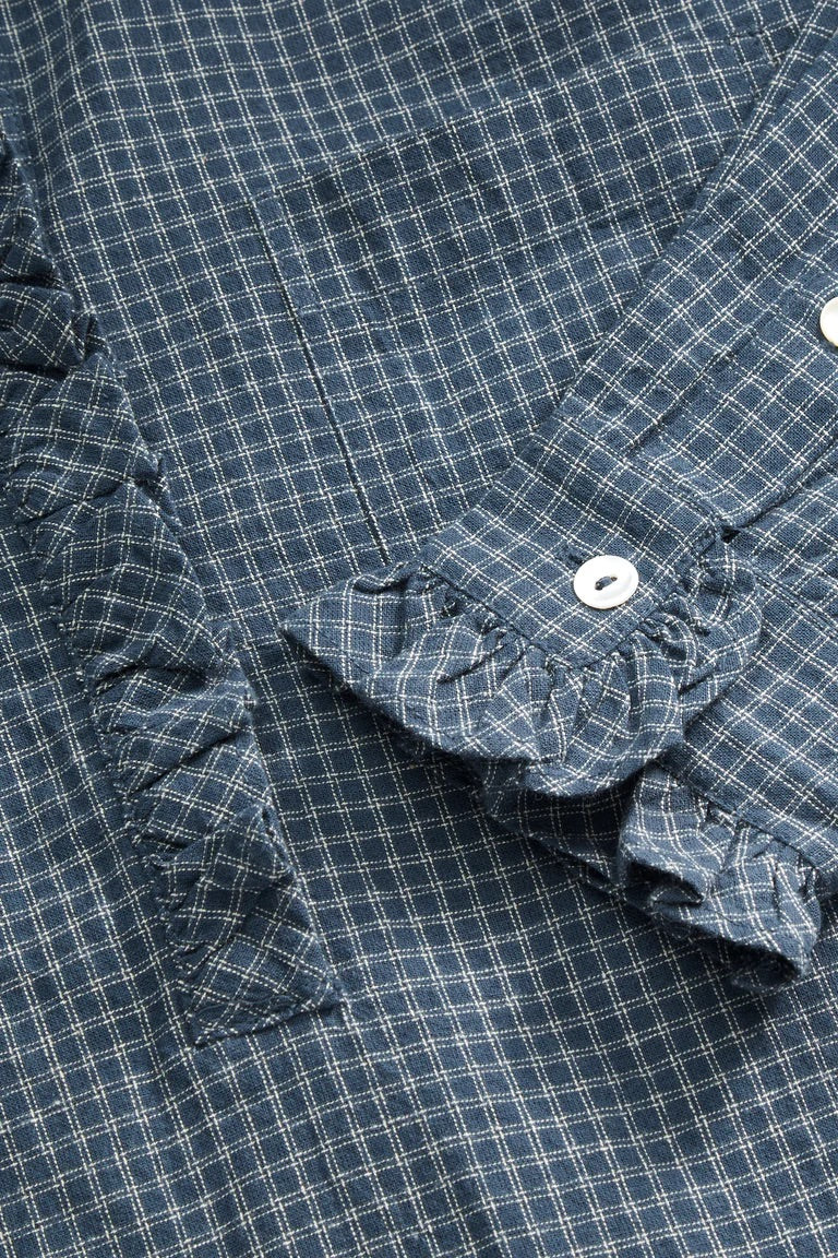 Skall | Lune Shirt - Blue/Cream mini check