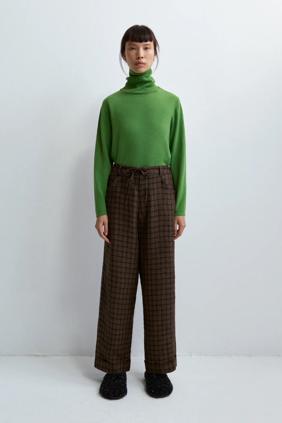 Cordera | Linen Relaxed Checkered Pants