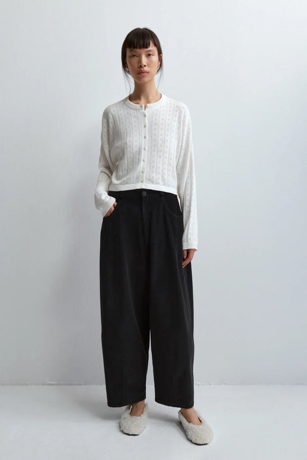 Cordera Corduroy Baggy Pants Black