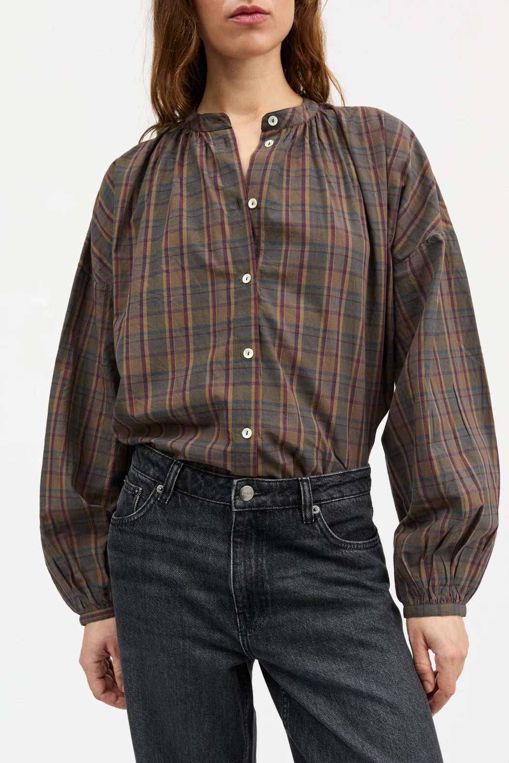 Skall | Cilla Shirt - Green/Red Check