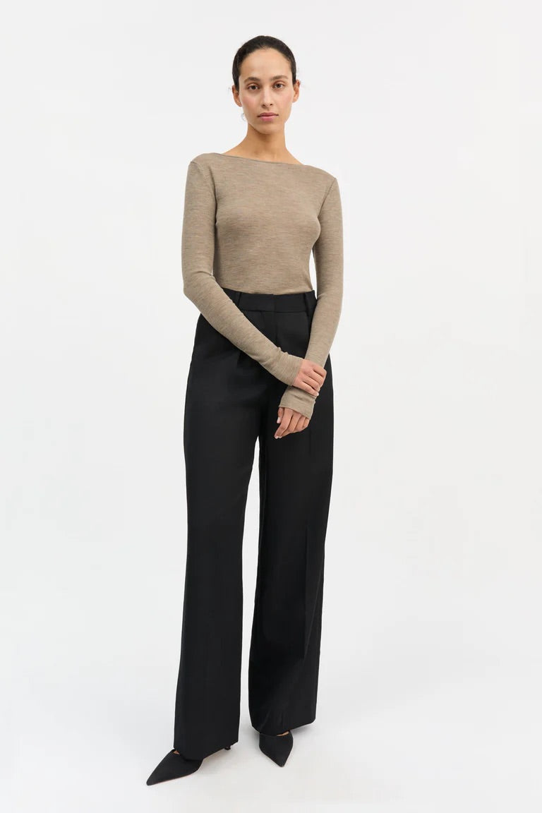 Skall | Amy Wide Neck Top - Brown