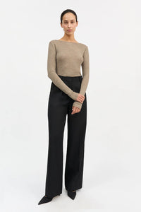 Skall | Amy Wide Neck Top - Brown