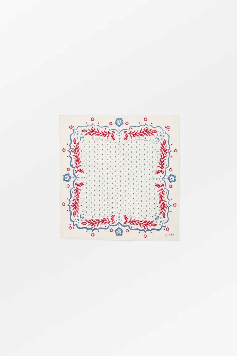 Skall | Juniper Scarf - Cream/Blue/Red