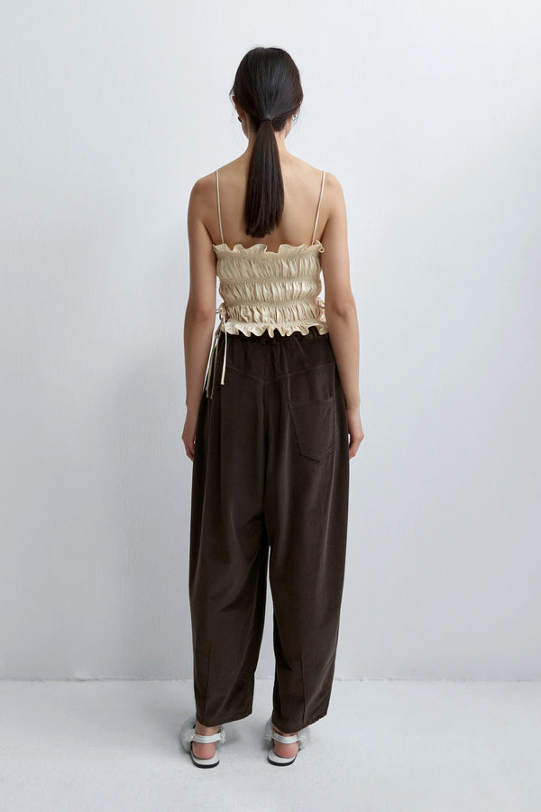 Cordera Corduroy Baggy Pants Brown