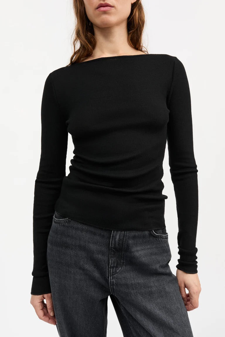Skall | Amy Wide Neck Top - Black