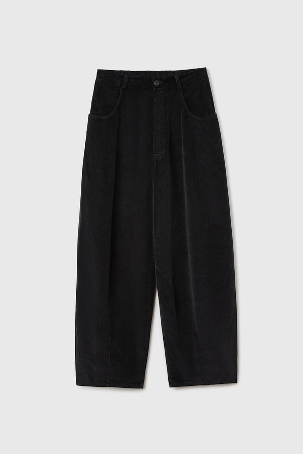 Cordera Corduroy Baggy Pants Black