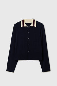 Cordera | Organic Cotton Long Sleeve Polo - Navy