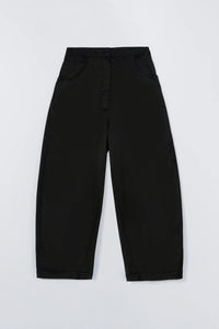 Cordera | Satin Curved Pants - Black