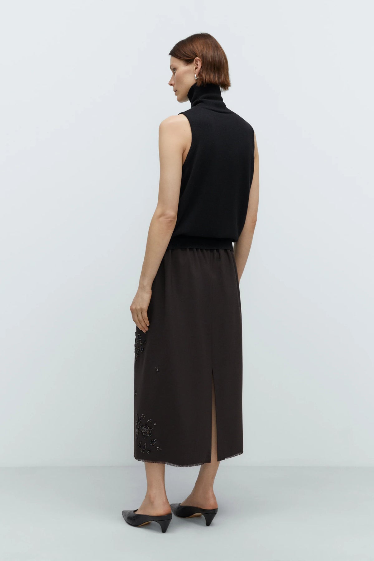 Cordera | Merino Wool Turtleneck Vest - Black
