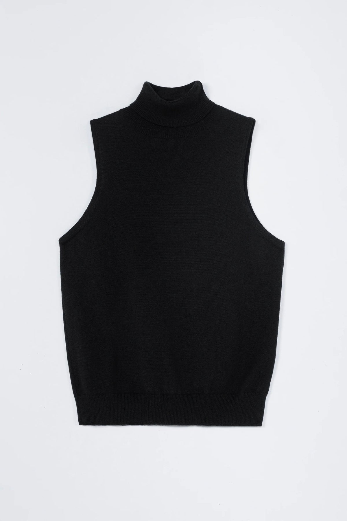 Cordera | Merino Wool Turtleneck Vest - Black