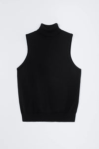 Cordera | Merino Wool Turtleneck Vest - Black