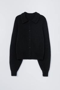 Cordera | Merino Wool Collar Cardigan - Anthracite