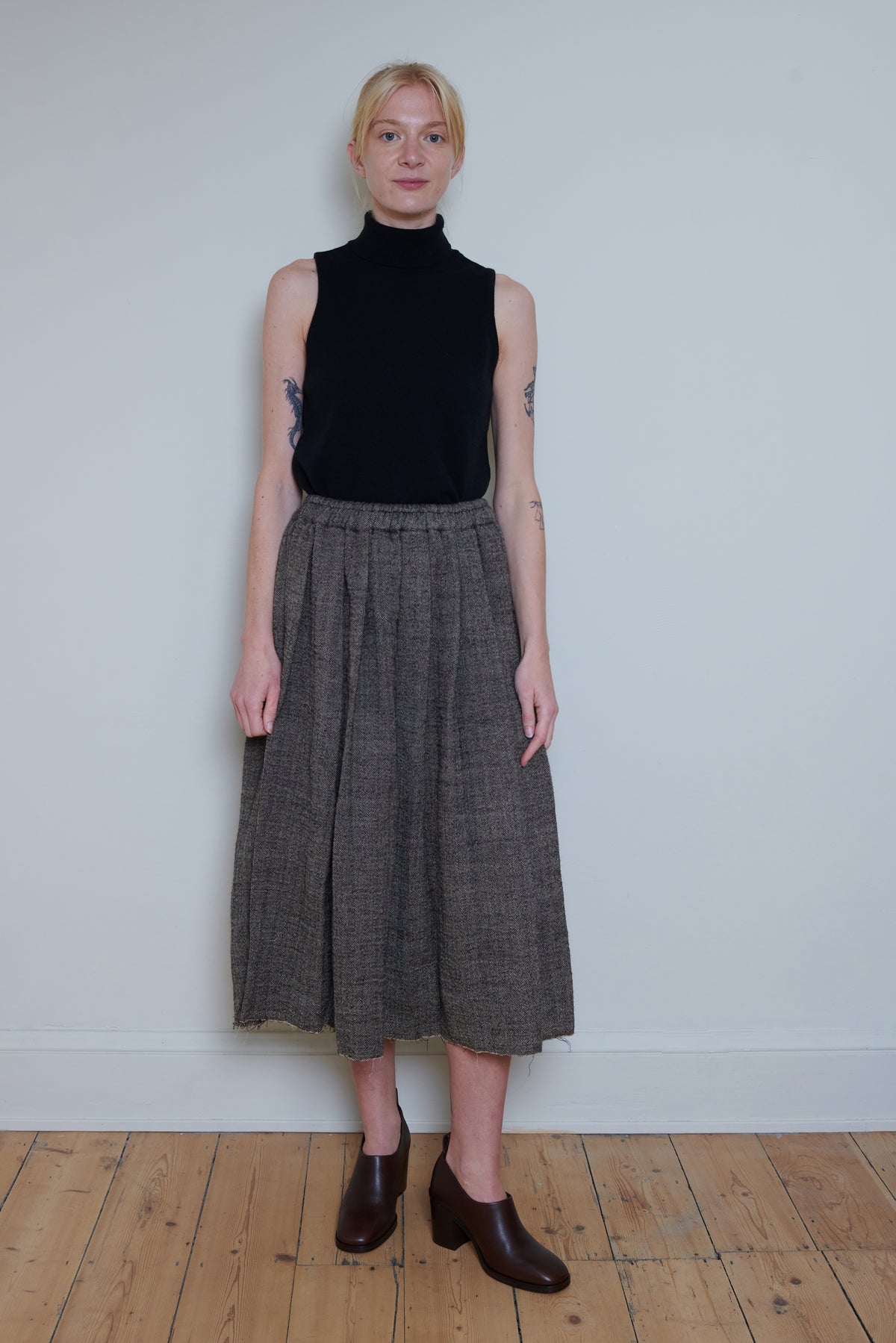Runaway Bicycle | Herringbone Wool Skirt