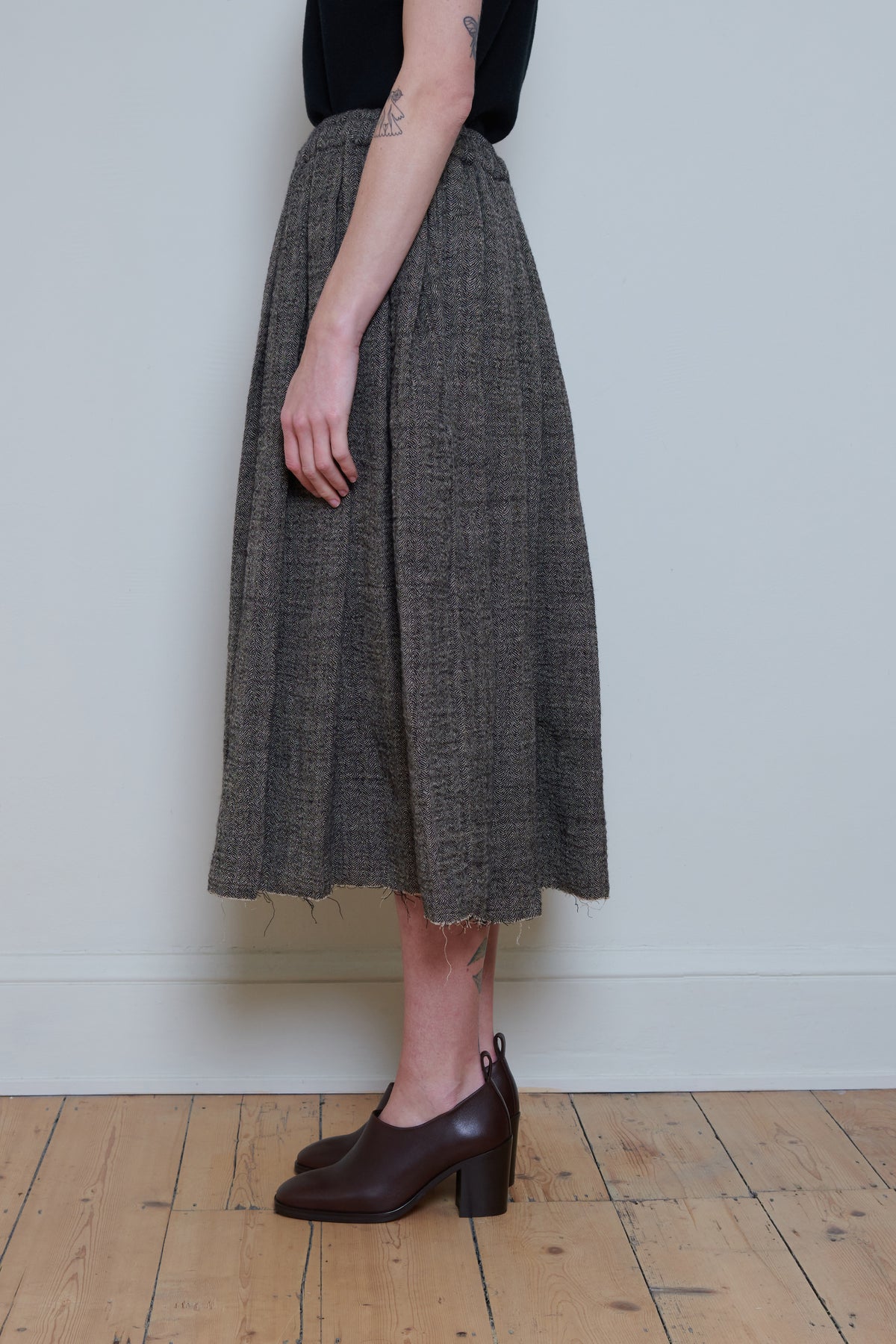 Runaway Bicycle | Herringbone Wool Skirt