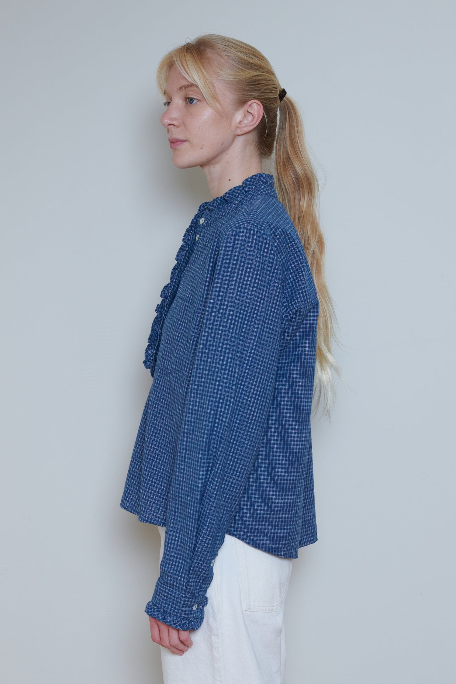 Skall | Lune Shirt - Blue/Cream mini check