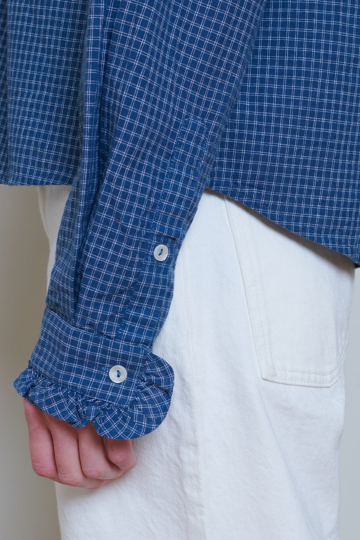 Skall | Lune Shirt - Blue/Cream mini check