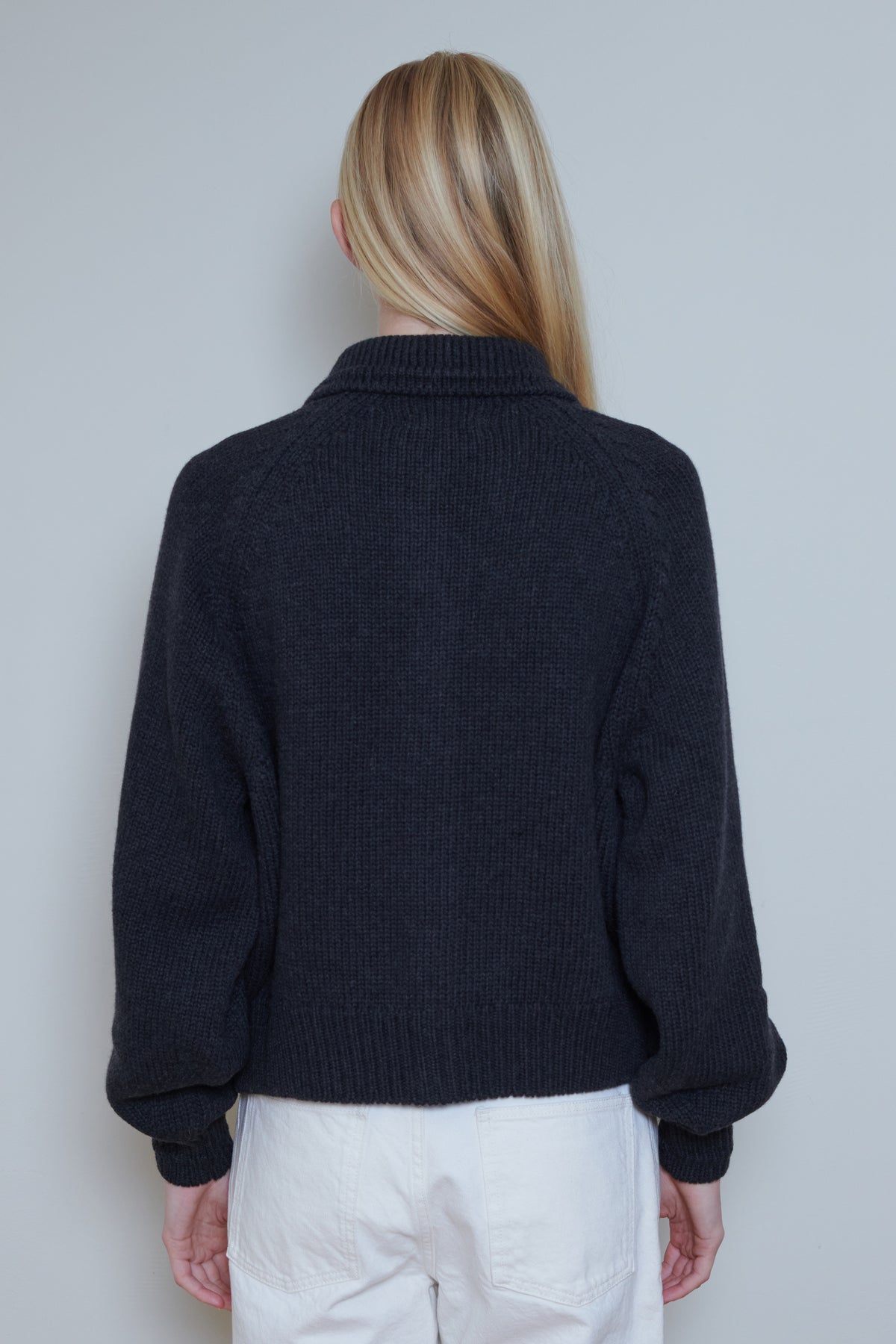 Cordera | Merino Wool Collar Cardigan - Anthracite