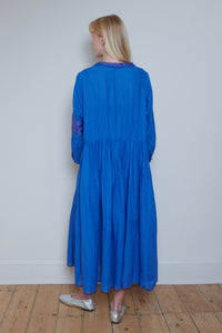 Runaway Bicycle | Embroidered Dress - Blue