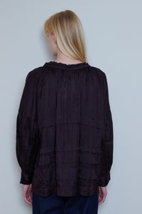 Runaway Bicycle | Tiered Silk Top - Wine