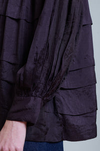 Runaway Bicycle | Tiered Silk Top - Wine