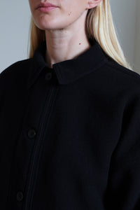 Vetra Soft Melton Weaved Wool Coat - Navy