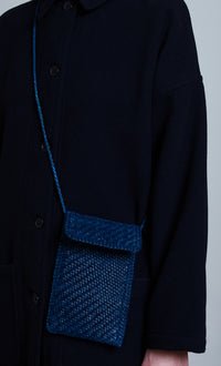 Vetra Soft Melton Weaved Wool Coat - Navy