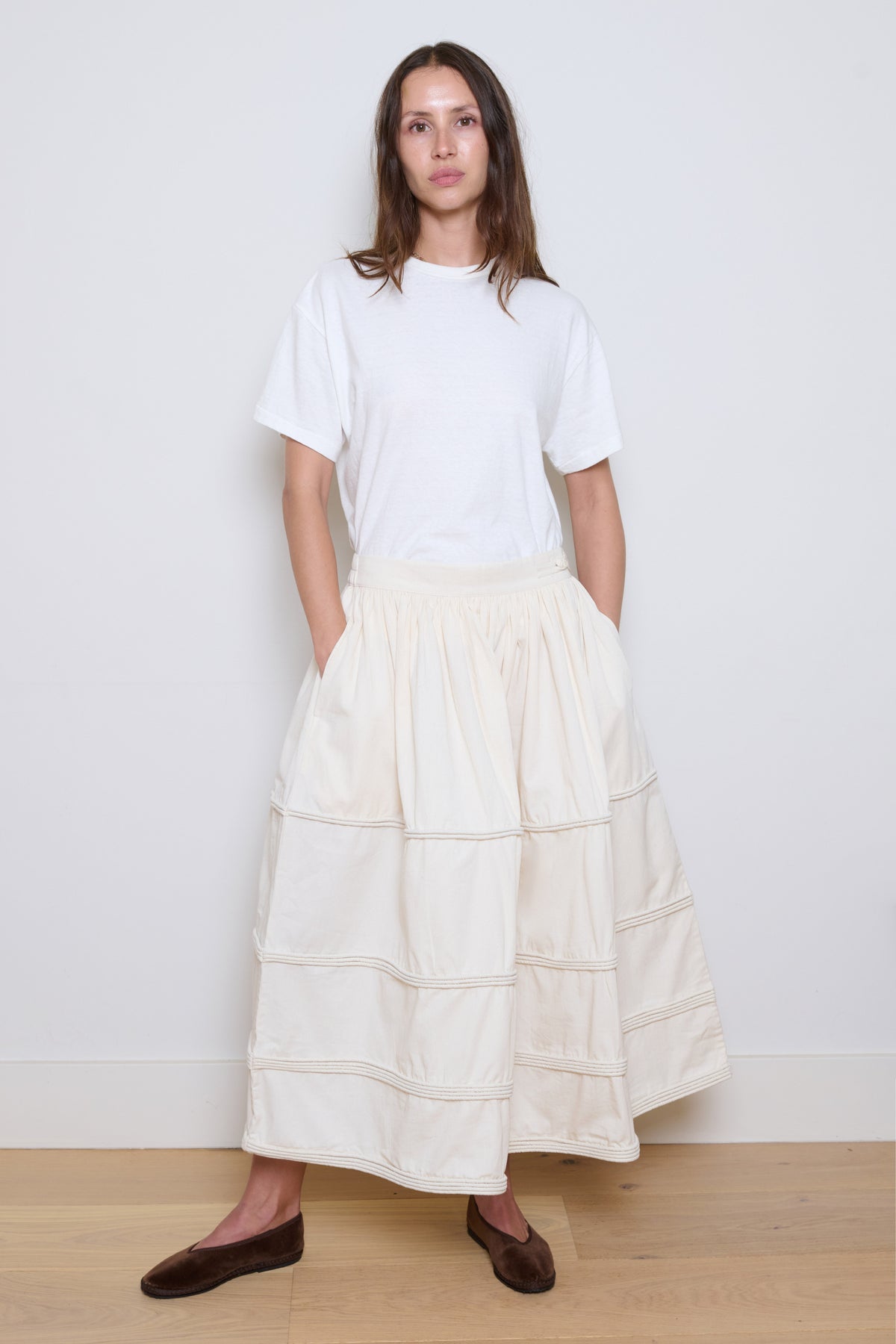 Runaway Bicycle | Full Corded Skirt - Cream